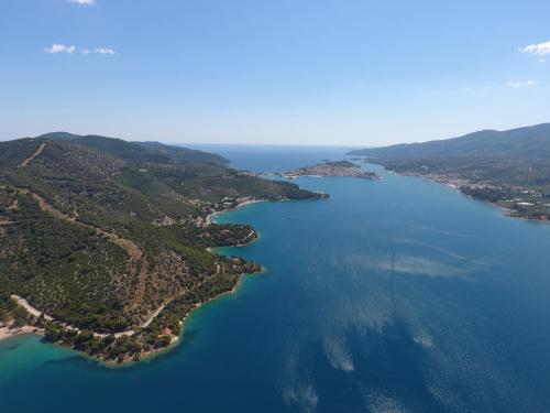 an aerial view of a large body of water at Xenia Poros Image Hotel in Poros