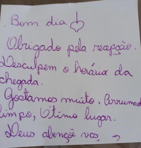 a piece of paper with handwriting on it at loft harmonia in Blumenau