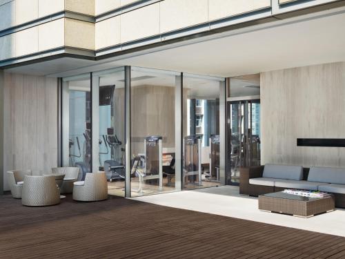 a rendering of a lobby of a building at EAST Hong Kong in Hong Kong