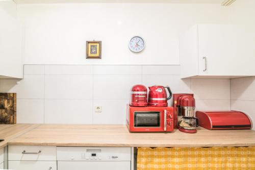 Apartments Heidenberger Fieniliにあるキッチンまたは簡易キッチン