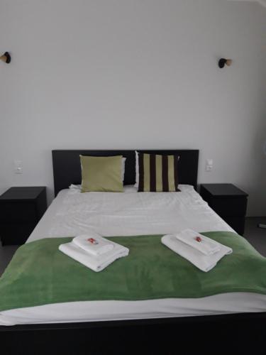 Katil atau katil-katil dalam bilik di Jaunāmuiža Apartamenti