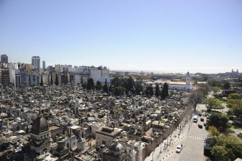 an aerial view of a city with buildings at Urban Suites Recoleta Boutique Hotel in Buenos Aires