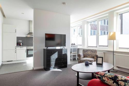 Kuchyň nebo kuchyňský kout v ubytování Luxx City Apartments