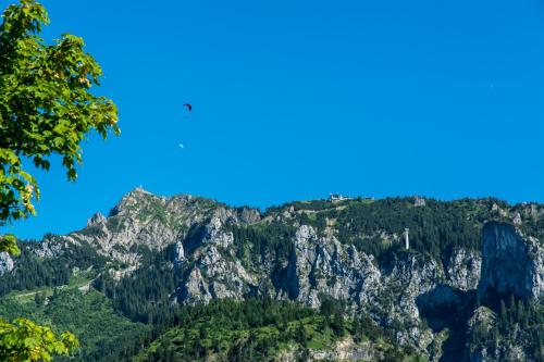 a view of the mountains from the trail at Hotel Alpspitz B&B in Grainau