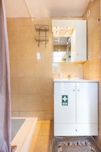 a bathroom with a sink and a mirror at Villa Douro in Santa Maria Da Feira