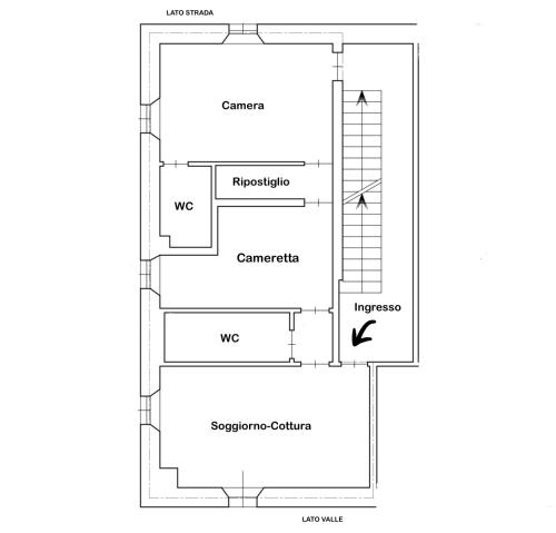 a floor plan of a building at Casa Paradiso in Vione