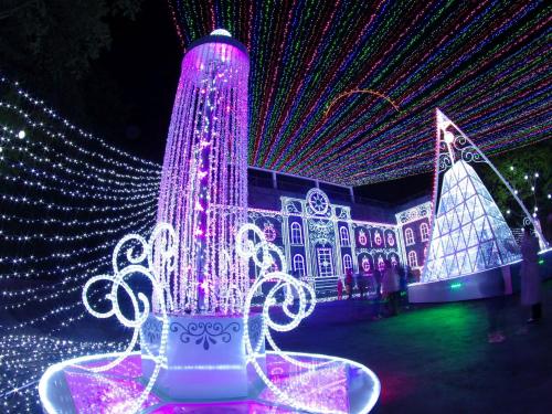 a christmas display of lights in a building at Hotel Wing International Sagamihara in Sagamihara