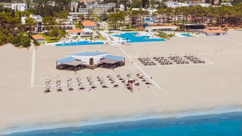 an aerial view of a resort on the beach at Azul Beach Resort Montenegro by Karisma - All Inclusive in Ulcinj