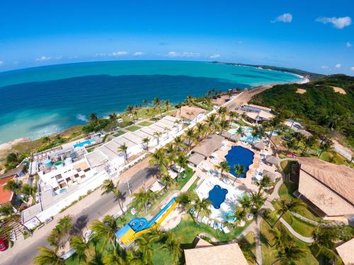 an aerial view of the beach and the ocean at Acquapipa Resort in Pipa