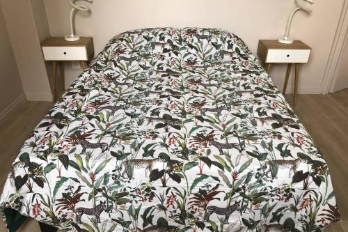 Een bed of bedden in een kamer bij RARE PETIT COCON F1 Calme possibilité jacuzzi hammam en sus