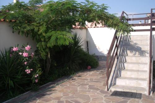 a garden with a gate and a path with plants at Sabrina Airport in Fiumicino