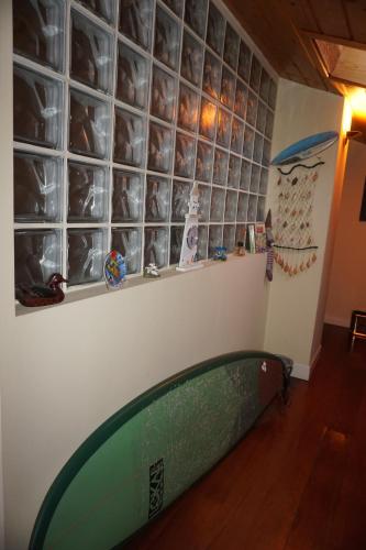 a room with a wall filled with glass block windows at Mundaka Vista Mar L-BI-52 in Mundaka