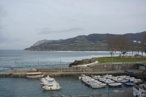 a bunch of boats are docked in a harbor at ATICO TORRONTERO in Mundaka