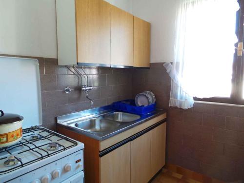 a small kitchen with a sink and a stove at Apartment in Valbandon/Istrien 11260 in Valbandon