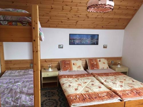 a bedroom with two bunk beds and a tv at Apartment in Martinice v Krkonosich 2422 in Martinice