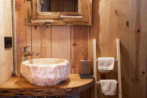 Koupelna v ubytování La Cabane Ofuro