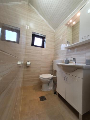 a bathroom with a toilet and a sink at Studio Milenic in Trebinje