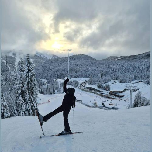 a person on skis in the snow on a mountain at Rooms and apartmants Mirovic in Kolašin