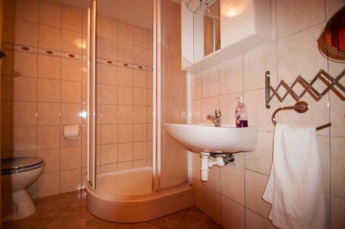 a bathroom with a sink and a shower at Studio in Vrbnik/Insel Krk 36786 in Vrbnik