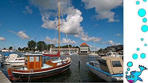 a boat is docked in a harbor with other boats at Ferienwohnung mit Terrasse - Insel Usedom in Trassenheide