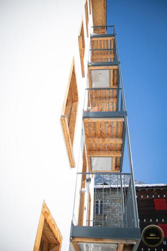 a staircase leading up to the top of a building at Ferienwohnungen Haus Alte Bäckerei in Randa
