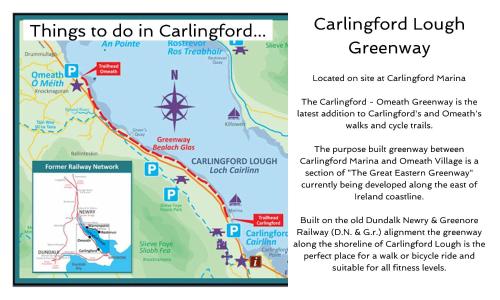a map of the cairngorm loop and greenway at Carlingford Marina Apartments in Carlingford