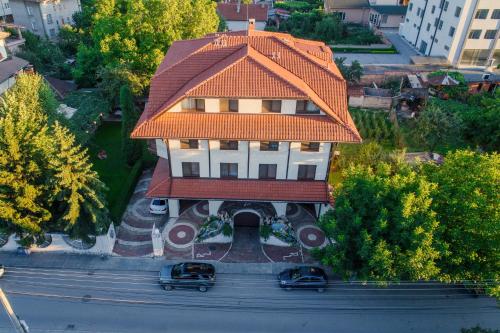 an overhead view of a building with an orange roof at Boutique Hotel L do Rado in Sofia