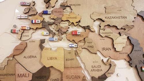 a map of the middle east with buildings on it at Attache Hotel in Kyiv
