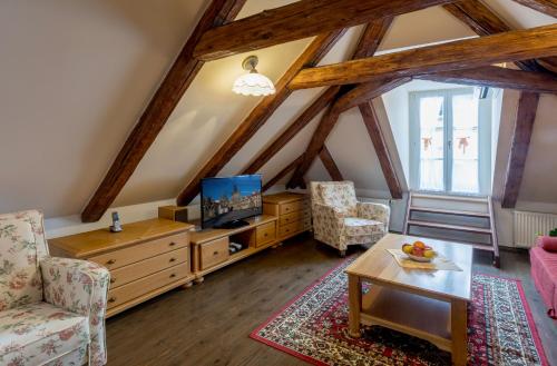 TV a/nebo společenská místnost v ubytování Residence U Černého Orla