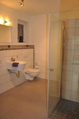 a bathroom with a toilet and a sink at Fewo-Bernkastel-Kues in Bernkastel-Kues