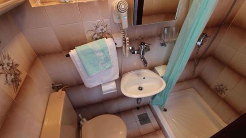 a small bathroom with a toilet and a sink at Studio in Vantacici/Insel Krk 14419 in Vantačići