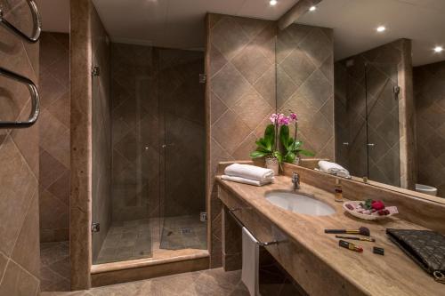 a bathroom with a sink and a shower at Best Western Park Hotel Roma Nord in Fiano Romano