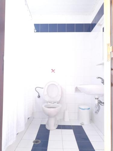 a bathroom with a toilet and a sink at Marianthi Studios & Apartments in Pefki Rhodes