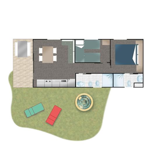 a floor plan of a small house with at Villaggio Camping Adria in Casal Borsetti