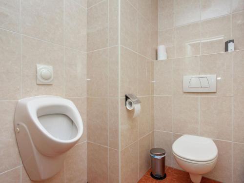 a bathroom with a toilet and a urinal at Cottage in Leenderstrijp near Nature Reserve in Leende