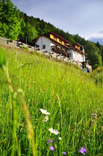 a field of grass with a building in the background at Bad St Isidor in Bolzano