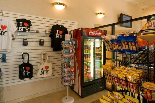 a store with a refrigerator in a store at Meadowlands Plaza Hotel in Secaucus