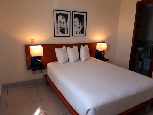 Cama ou camas em um quarto em Comfort Inn Real San Miguel