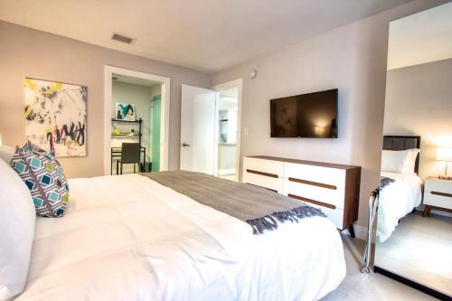 Designer River View Apartmentsにあるベッド