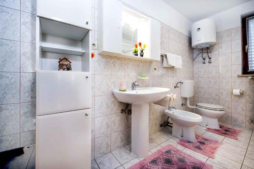 a bathroom with a sink and a toilet at Apartment in Rovinj with Two-Bedrooms 5 in Štanga