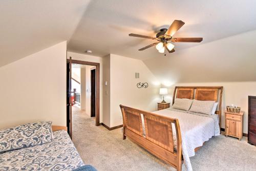 A bed or beds in a room at Gorgeous Twin Lakes Home with Deck Overlooking Mtns!