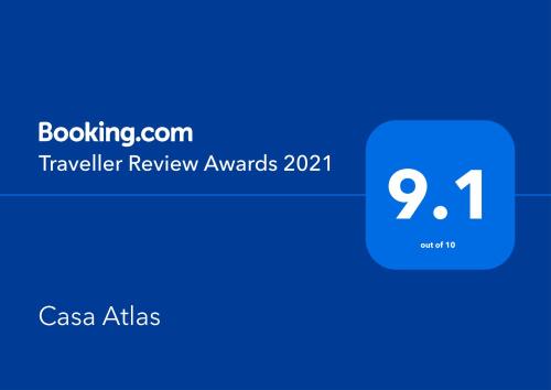 Certifikát, hodnocení, plakát nebo jiný dokument vystavený v ubytování Casa Atlas