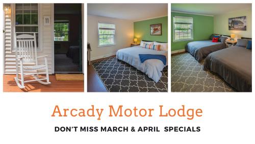 Ένα ή περισσότερα κρεβάτια σε δωμάτιο στο Arcady Mountain Motor Lodge