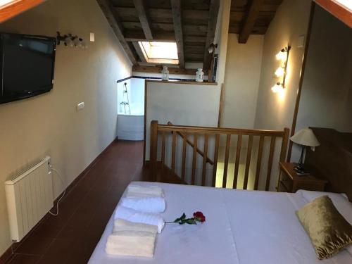 Ein Bett oder Betten in einem Zimmer der Unterkunft Mirador del Vadillo