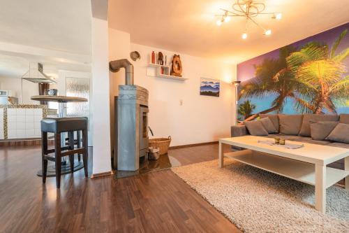 Kuchyň nebo kuchyňský kout v ubytování Ferienwohnung Fischach
