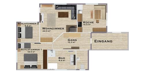 Pelan lantai bagi Alp Chalet Appartement