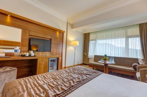 Katil atau katil-katil dalam bilik di Buyuk Abant Hotel