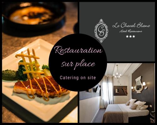 Ein Zertifikat, Auszeichnung, Logo oder anderes Dokument, das in der Unterkunft Logis Hotel Restaurant Le Cheval Blanc ausgestellt ist