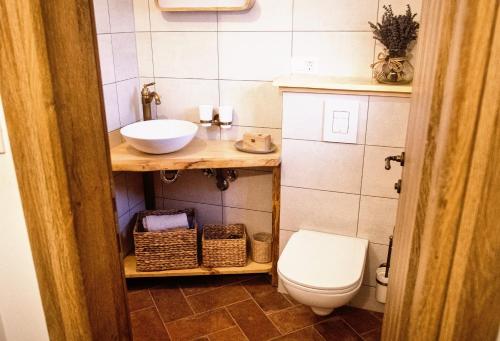 Ванная комната в Vineyard cottage Podržaj