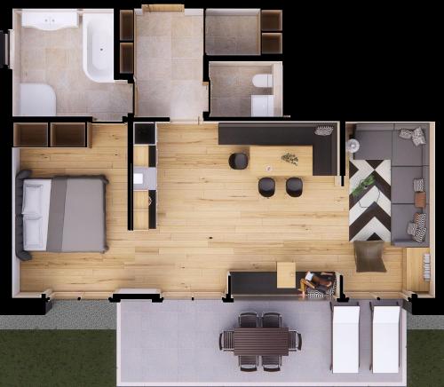 a rendering of a floor plan of a house at Atelier Ronacher in Annenheim